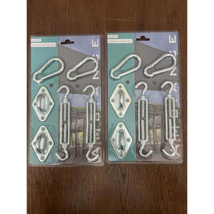 12 Pc Canvas Sail Sunshade Installation Hardware Kit X2 Shade Cover New NIP